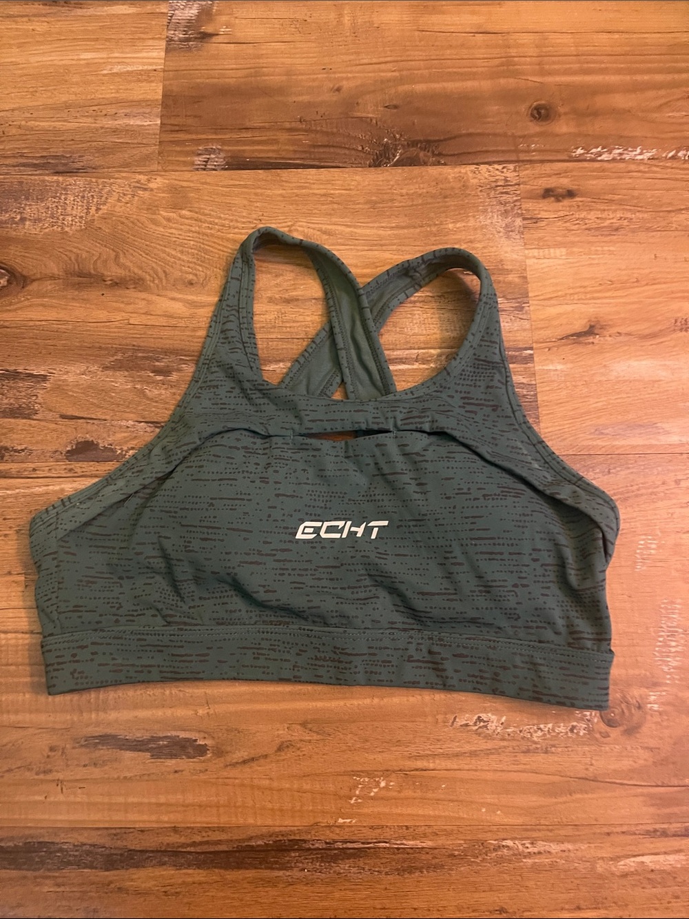 ECHT Olive Green Racerback Support Sports Bra